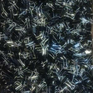 100 Small Black & Silver Binder Clips!